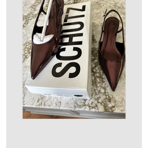 SCHUTZ Brown Slingback Heels with Pointed Toe - Picture 2 of 4